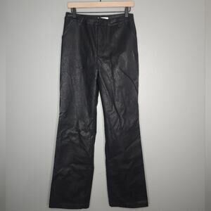 Backyard roses faux leather pant